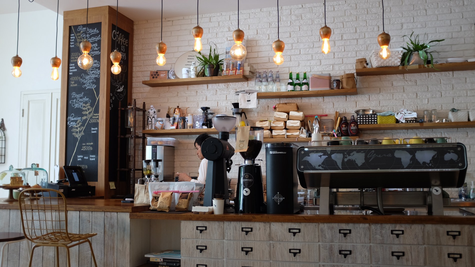 Coffee and the atmosphere of a neighborhood café
